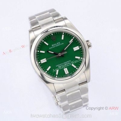 2020 Novelty! Grade AAA Copy Rolex Oyster Perpetual 36mm EWF Swiss 3230 Watch 904L Stainless Steel Green Dial 1