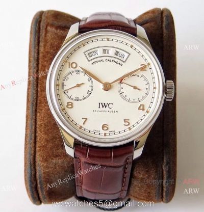 Swiss Grade 1 IWC Portuguese Annual Calendar ZF Swiss 52850 Rose Gold Arabic Marker 44mm 1