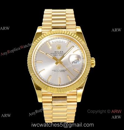 (GM Factory) Swiss Rolex Day-Date I Gold Silver Replica Watch 40mm 1