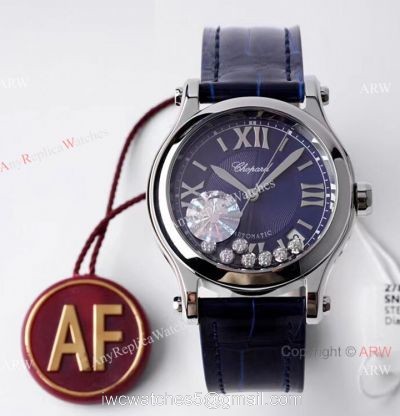 AF Factory 1:1 Best Edition Chopard Happy Sport Diamonds Watch Blue Dial 36mm 1