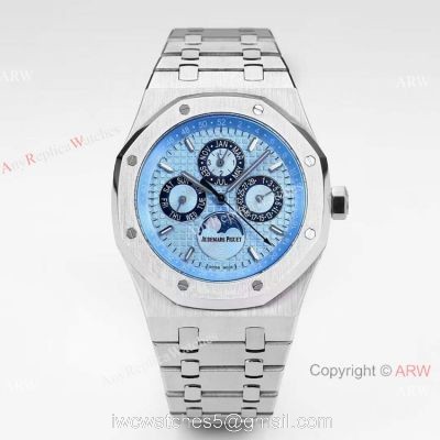 2021 New Swiss Copy Audemars Piguet Perpetual Calendar BF Cal.5134 Iced Blue Dial Watch 41mm 1