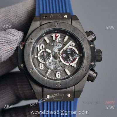 Luxury Copy Hublot Big Bang Unico Black Blue Watches 1