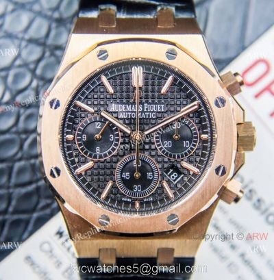 Grade 1A Copy Audemars Piguet Royal Oak Chronograph 7750 Watch Black Dial 1