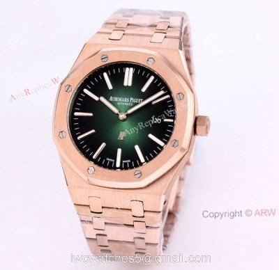 New Audemars Piguet Royal Oak 41 Rose Gold Green Dial Knockoff Watch Automatic 1