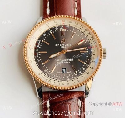 V7 Factory Swiss Replica Breitling Navitimer 1 Watch Rose Gold Gray Dial SW200 Movement 1