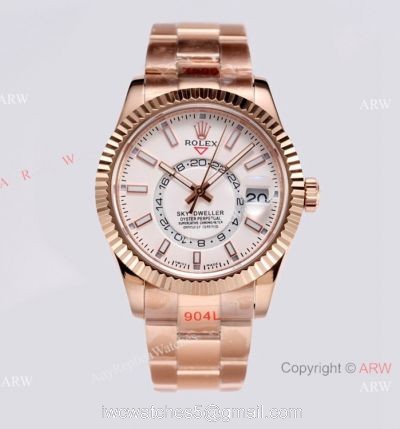 New Replica Rolex Sky-Dweller 42mm AI Factory Rose Gold Swiss 9001 Watch 1