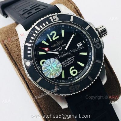 2021 New! TF Factory Breitling Superocean 44mm Watch Black Dial Rubber Strap 1