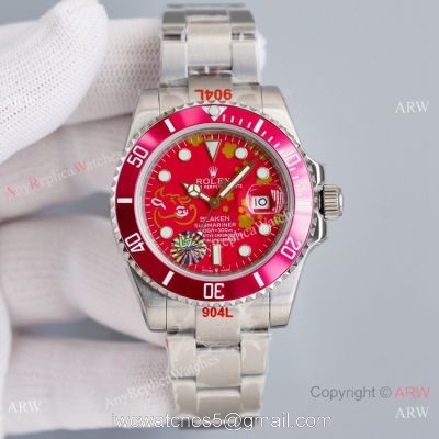 Swiss Grade Copy Rolex Blaken Submariner Limited Edition Watch Red Dial 1