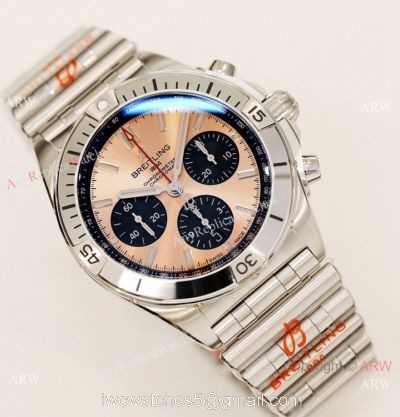 2021 New Super Clone Breitling Chronomat 1:1 GF Factory Watch Rose Gold Dial 1