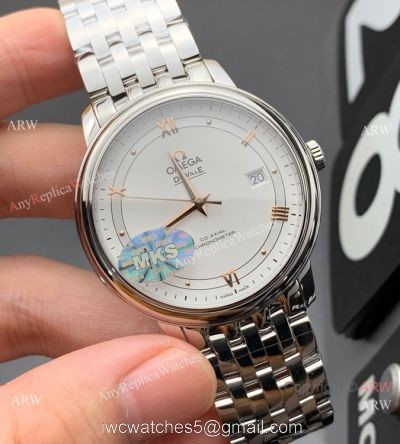 MKS Factory Copy Omega Classic De Ville Prestige 9015 Watch Stainless Steel Gold Marker 1