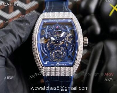 Replica Blue Franck Muller V45 Diamond Watch Franck Muller Revolution 3 Skeleton Watch 1