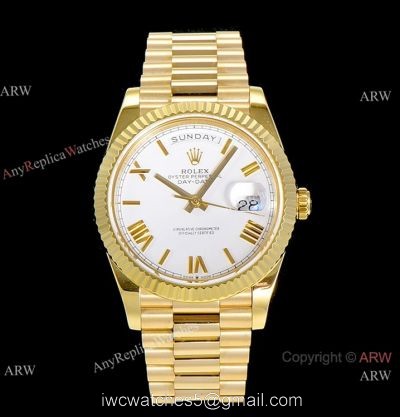 (GM Factory) Swiss 2836-2 Rolex Day-Date White Roman Watch 40mm AAA Copy 1