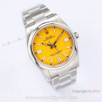 2020 Novelty! Swiss Grade Replica Rolex Oyster Perpetual 36mm 126000 EWF SS Yellow Dial Watch 1
