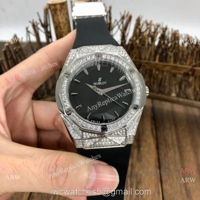 Swiss Quality Copy Hublot Big Bang Sang Bleu SS Diamond Watches Citizen Automatic 1