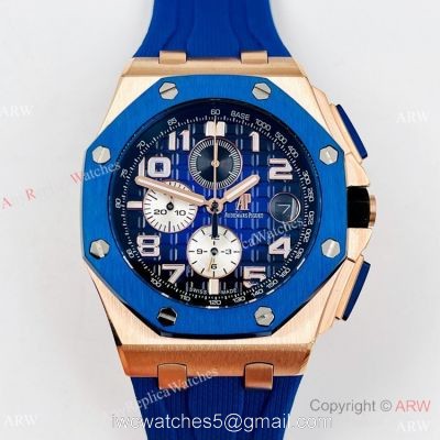 Japan Grade Audemars Piguet Royal Oak Offshore Copy Watches Blue Bezel 44mm 1