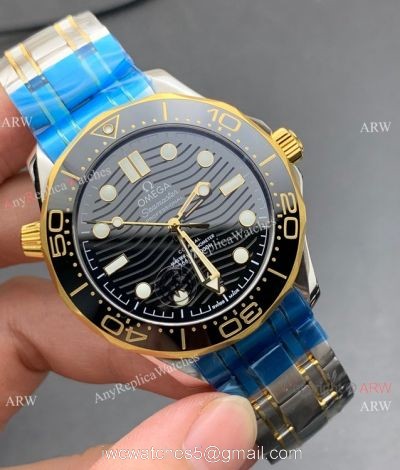 VS Factory Omega Seamaster Diver 300m VS 8800 Watch Two Tone Black Dial 1