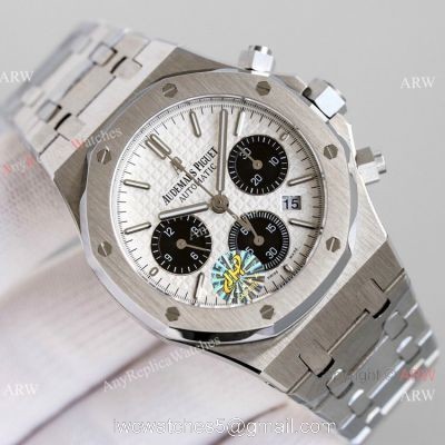 JH Audemars Piguet Royal Oak 7750 Chronograph Watch White Panda Dial 41mm 1