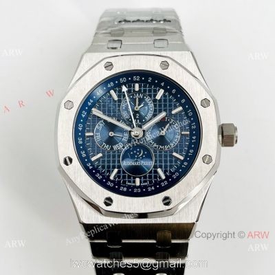 Clone Audemars Piguet Royal Oak Perpetual Calendar Watch Blue Dial 42mm 1