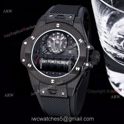All Black Hublot Big Bang MP-11 Knockoff Watch 45mm With Black Rubber Strap 1