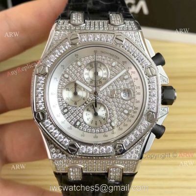 42mm Audemars Piguet Royal Oak Offshore Full Diamonds Watch Quartz Replica 1