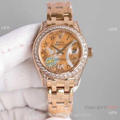 JH Factory Replica Rolex Pearlmaster 81285 Rose Gold Watch 34mm 1