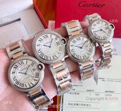 Clone Cartier Ballon Bleu Automatic Movement Watch 2-Tone Rose Gold Diamond 1