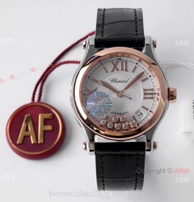 AF Factory 1:1 Replica Chopard Happy Sport Watch Rose Gold Bezel 36mm Size 1