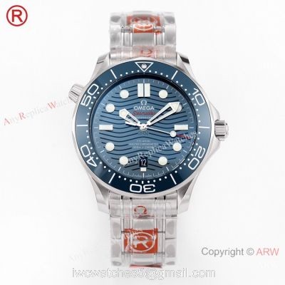 2021 NEW Grade A Replica Omega Seamaster 300m Diver Blue Dial OR Calibre 8800 Watch 42mm 1