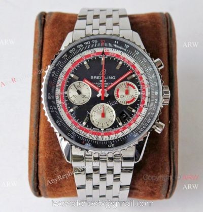 Swiss Grade 1A Breitling Navitimer Swiss Air 7750 Copy Watch BlackRed Dial 1