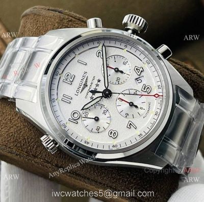 CF Factory Longines Spirit Chronograph Stainless Steel White Dial Watch 40MM 1