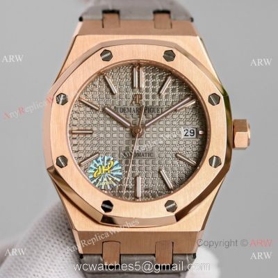 JH Factory Audemars Piguet Royal Oak Rose Gold 37mm Gray Dial Watch 1