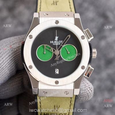 2021 New Copy Hublot Classic Fusion 43mm Watch Onyx Dial Green Subdials 1