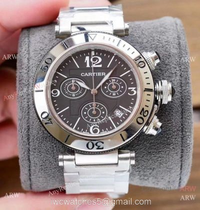 Japan Grade Cartier Pasha De Swiss Quartz Watch Stainless Steel 1