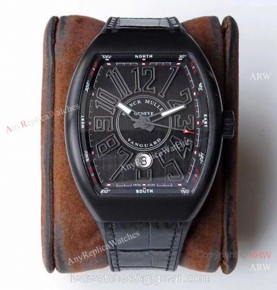 ZF Factory Swiss Replica Franck Muller Vanguard Yachting V45 Watch Solid Black 9015 Movement 1