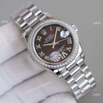 TR Factory Copy Rolex Datejust 31mm Watch President Stainless Steel Purple Dial 1