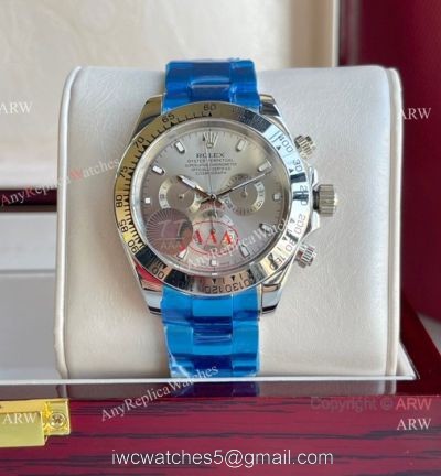 Clone Rolex Daytona 43mm SilverGray Dial Stainless Steel Watch 1