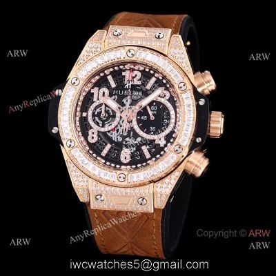High Quality Copy Hublot Big Bang Iced Out Chronograph Watch Rose Gold 1