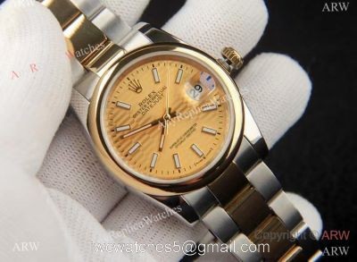 Clone Rolex Oyster Perpetual Datejust Gold Exotic dial Oyster Watch 36mm 1