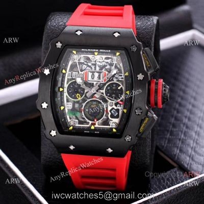 AAA Quality Richard Mille Flyback RM11 Watch Red and Black Version 1