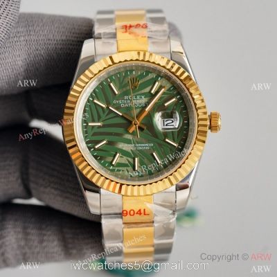 Swiss Quality Rolex Oyster Perpetual Datejust 41mm Watch Two Tone Oyster Palm Dial 1