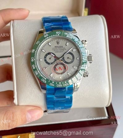 Rolex Comograph Daytona 43MM Watch Stainless Steel Green Ceramic Bezel 1