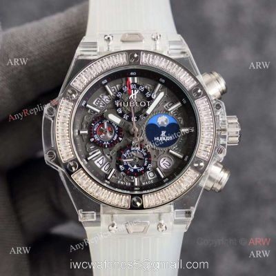 2021 Replica Hublot Big Bang Unico Sapphire Watch Diamond Bezel 45mm 1