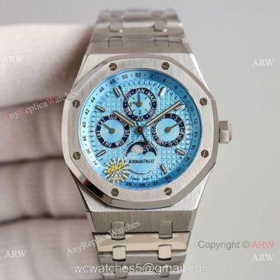 JH Factory Swiss Copy Audemars Piguet Royal Oak Perpetual Calendar 26574PT Watch Glacier blue Dial 1