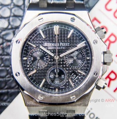 Grade 1A Swiss Copy Audemars Piguet Royal Oak ETA7750 Black Chronograph Watch 41mm for Men 1
