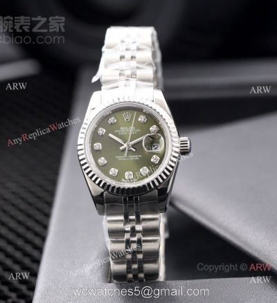 AAA Copy Rolex Datejust 26mm-Lady Watches Stainless Steel Green Dial 1