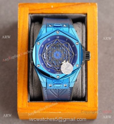 Z Factory Swiss Copy Hublot Sang Bleu 45mm Watch Blue Case Citizen Automatic 1