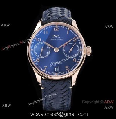 ZF Factory IWC Portugieser Automatic 7 Days Rose Gold Blue Dial Watch 42mm Brand NEW 1