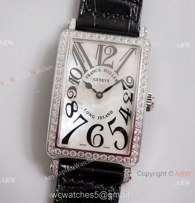 2021 New 1:1 Copy Franck Muller Long Island White MOP Diamond Bezel Watch 1