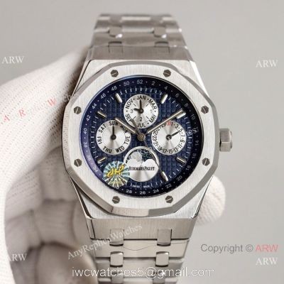 JH Factory Swiss Copy Audemars Piguet Royal Oak Perpetual Calendar Cal.5134 Blue Dial Watch Men 1