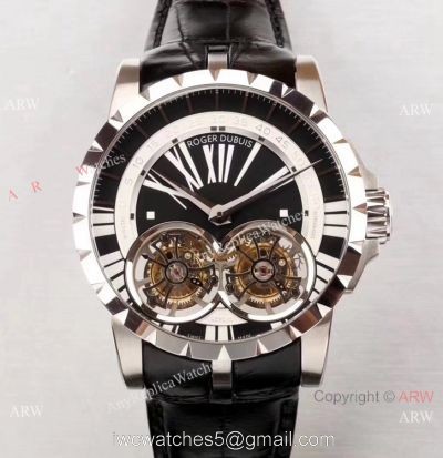 Swiss Super Clone Roger Dubuis RDDBEX0249 Double Flying Tourbillon Watch 47mm 1
